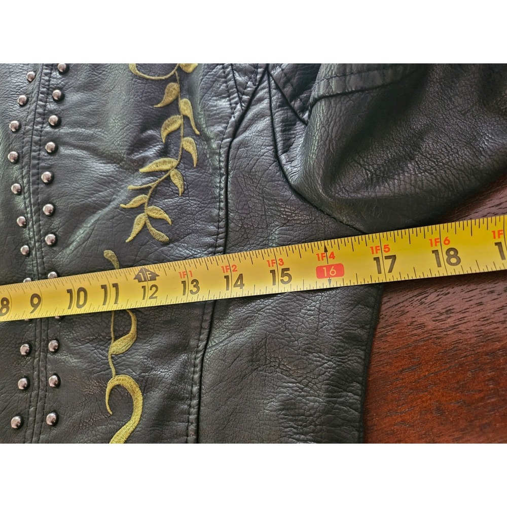 Aftf Basic Outerwear Embroided Womens Leather Jac… - image 6